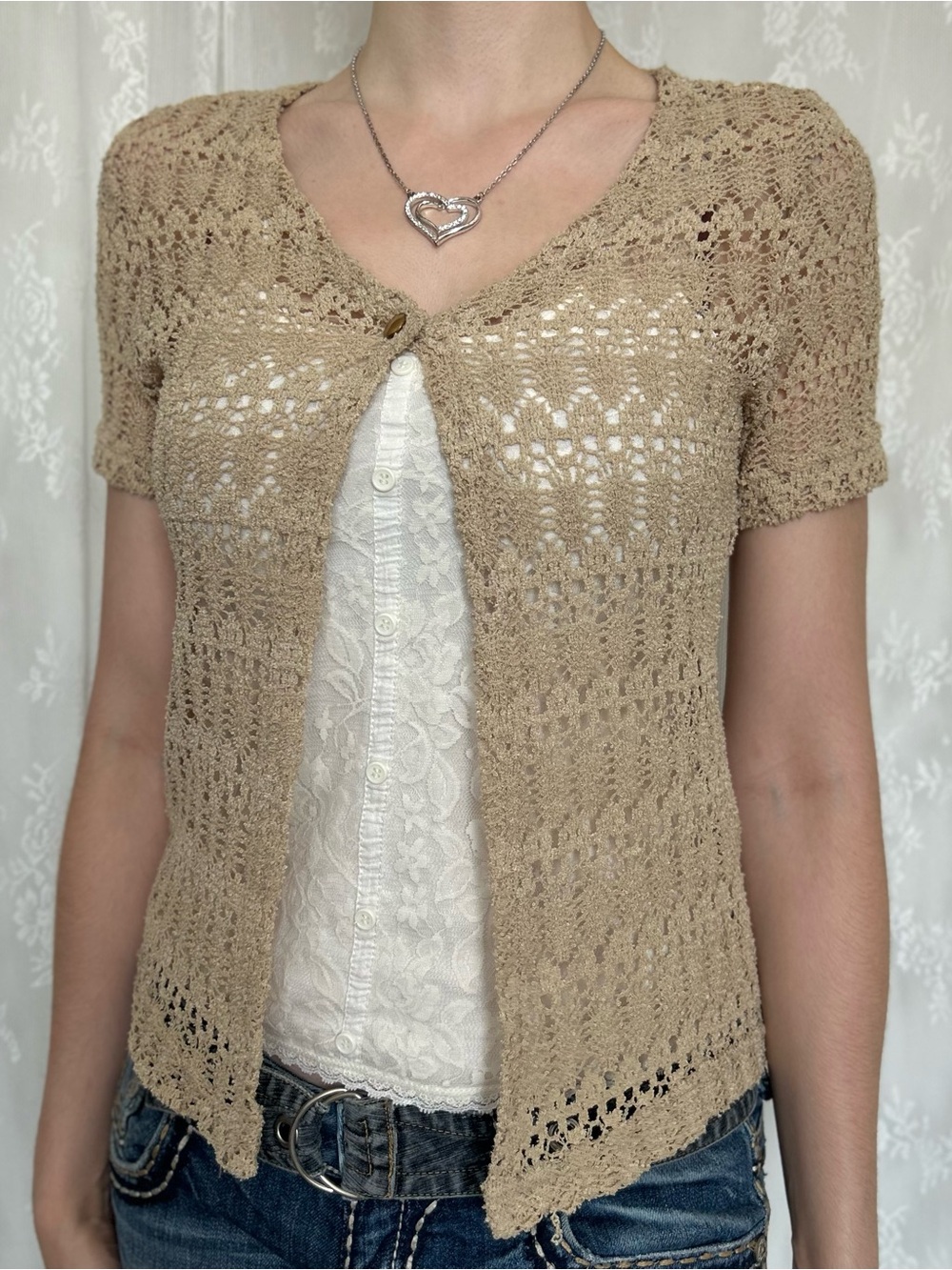 Vintage Fairycore Coquette Lace Cardigan
